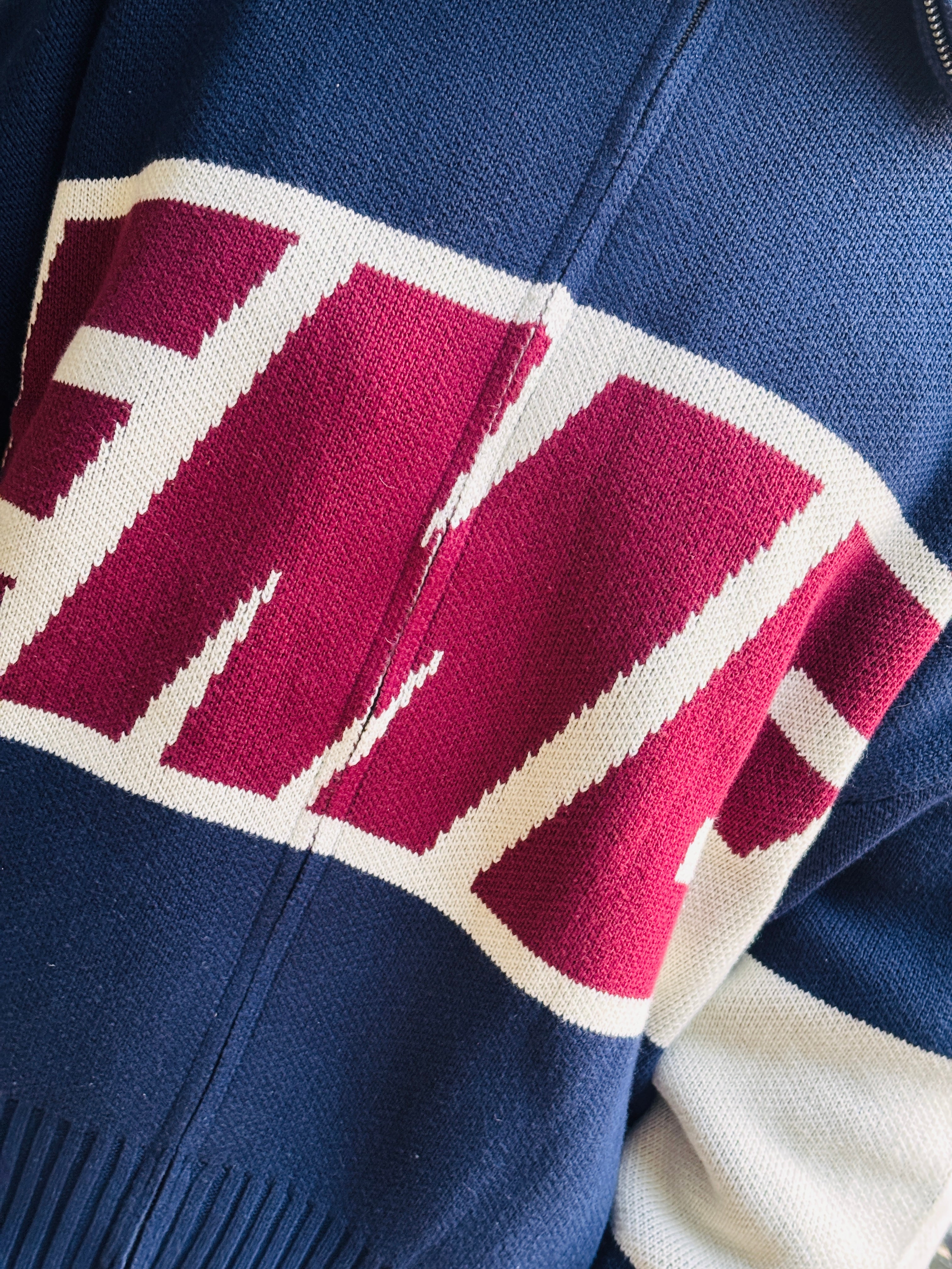 Chaleco Eme Studios - Thrill Navy Zipper Knit