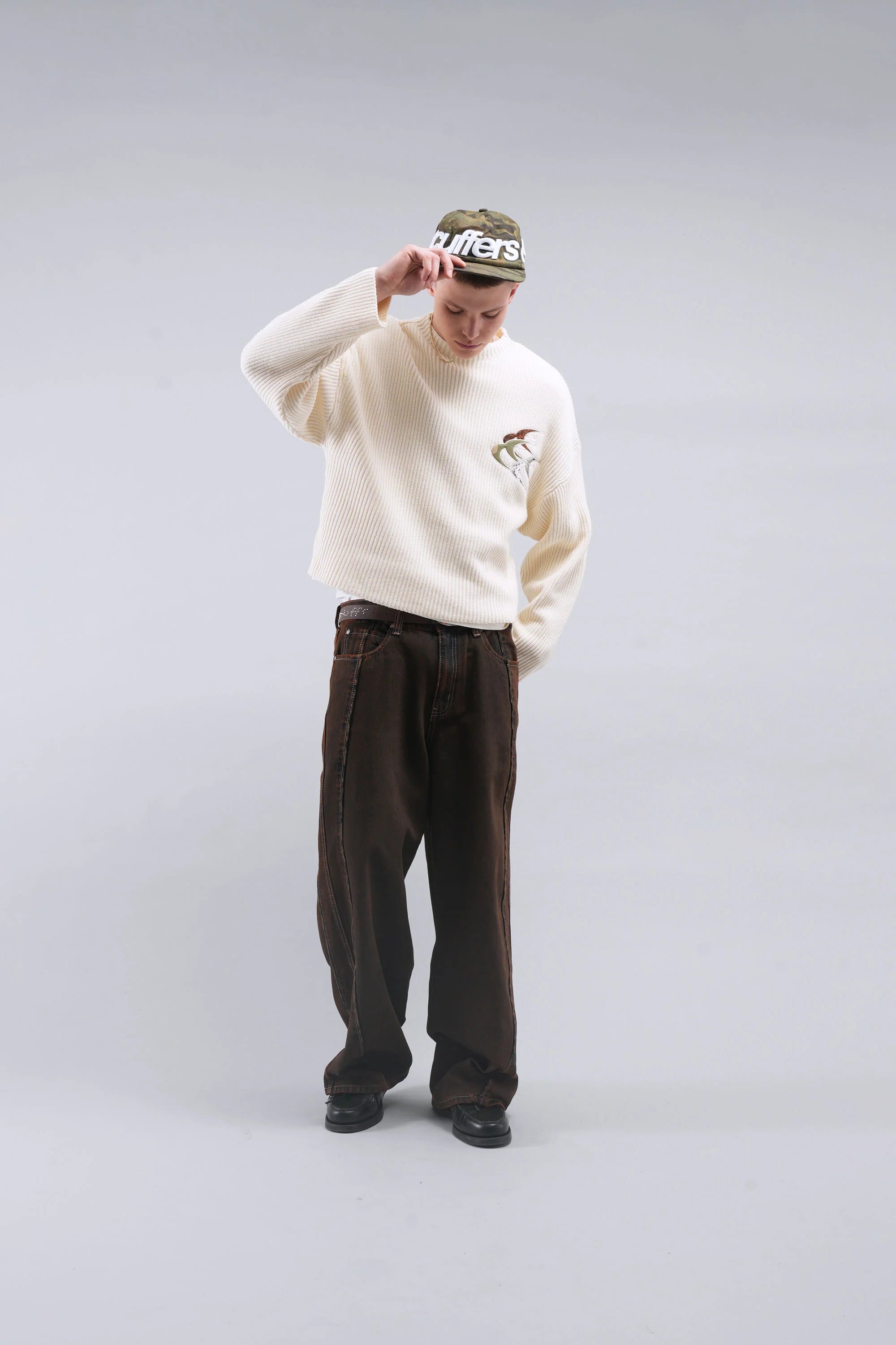 Knit Scuffers animal - Ecru