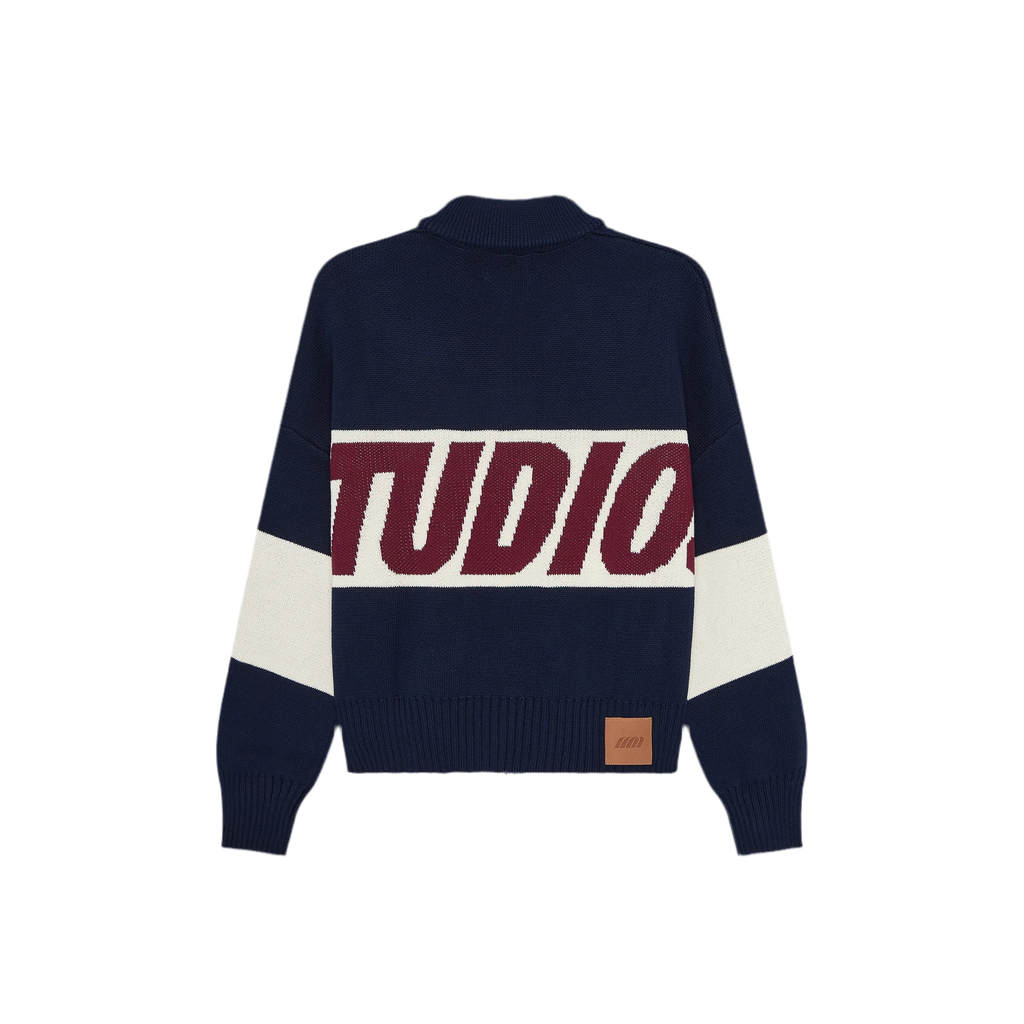 Chaleco Eme Studios - Thrill Navy Zipper Knit