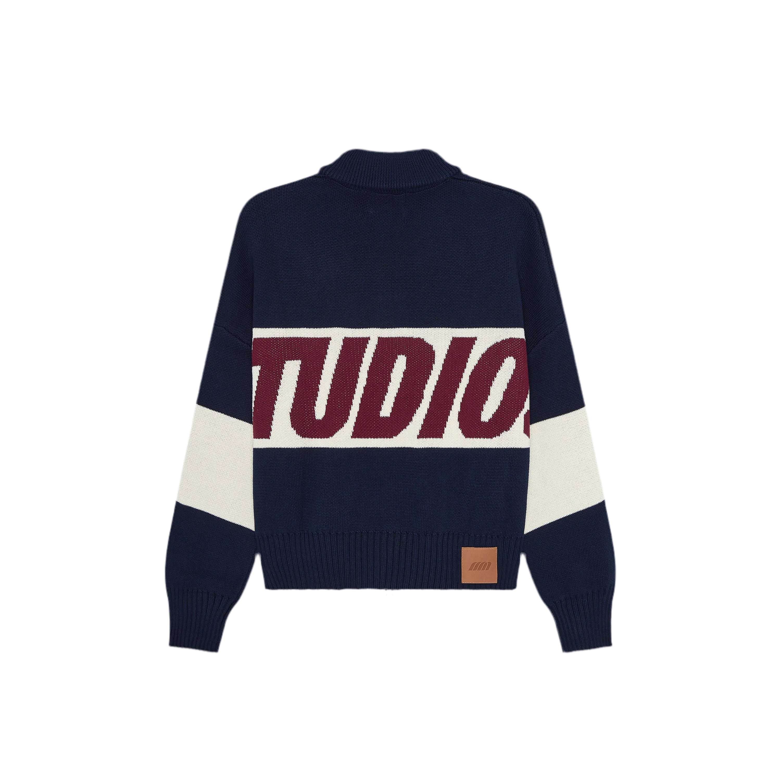 Chaleco Eme Studios - Thrill Navy Zipper Knit