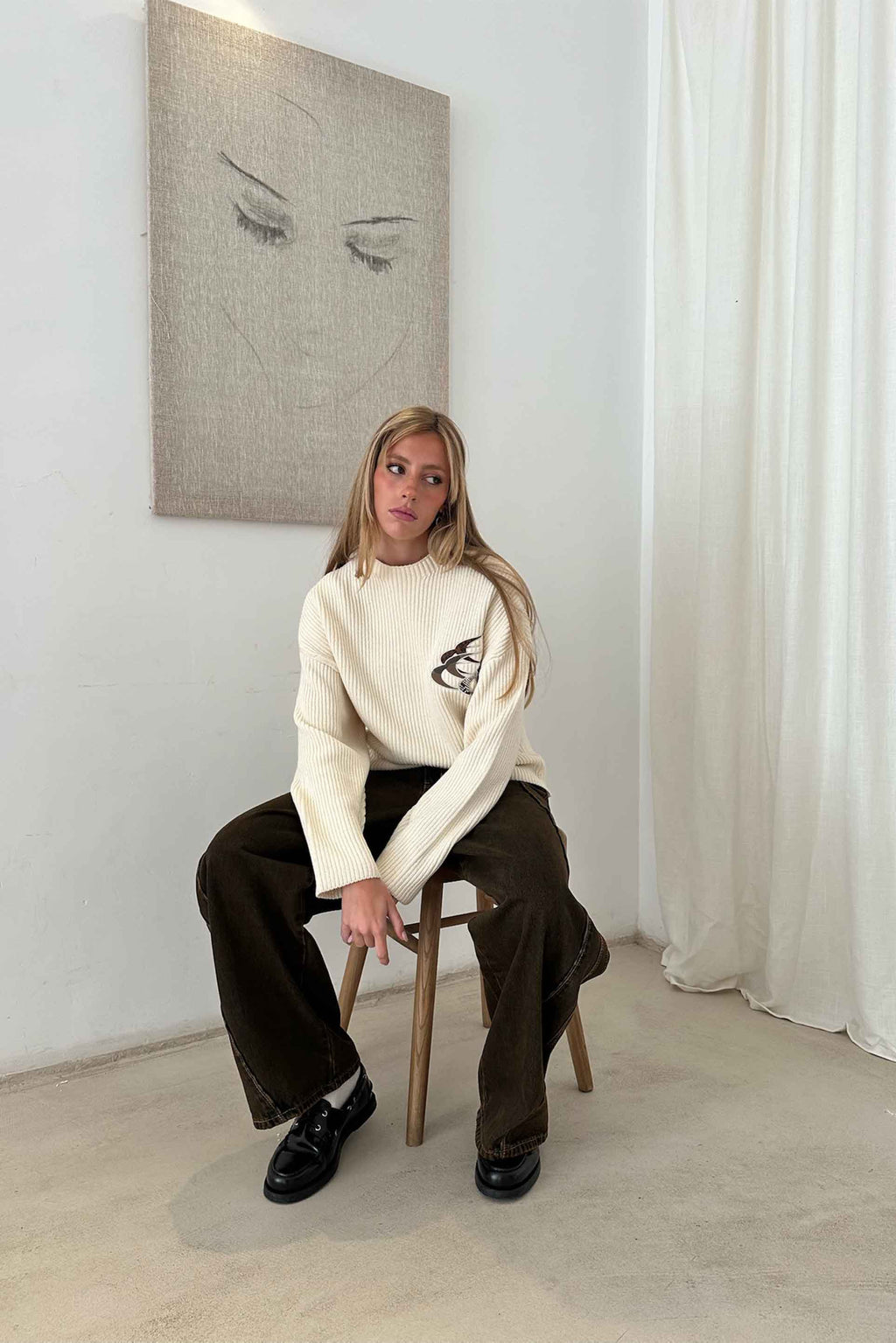 Knit Scuffers animal - Ecru