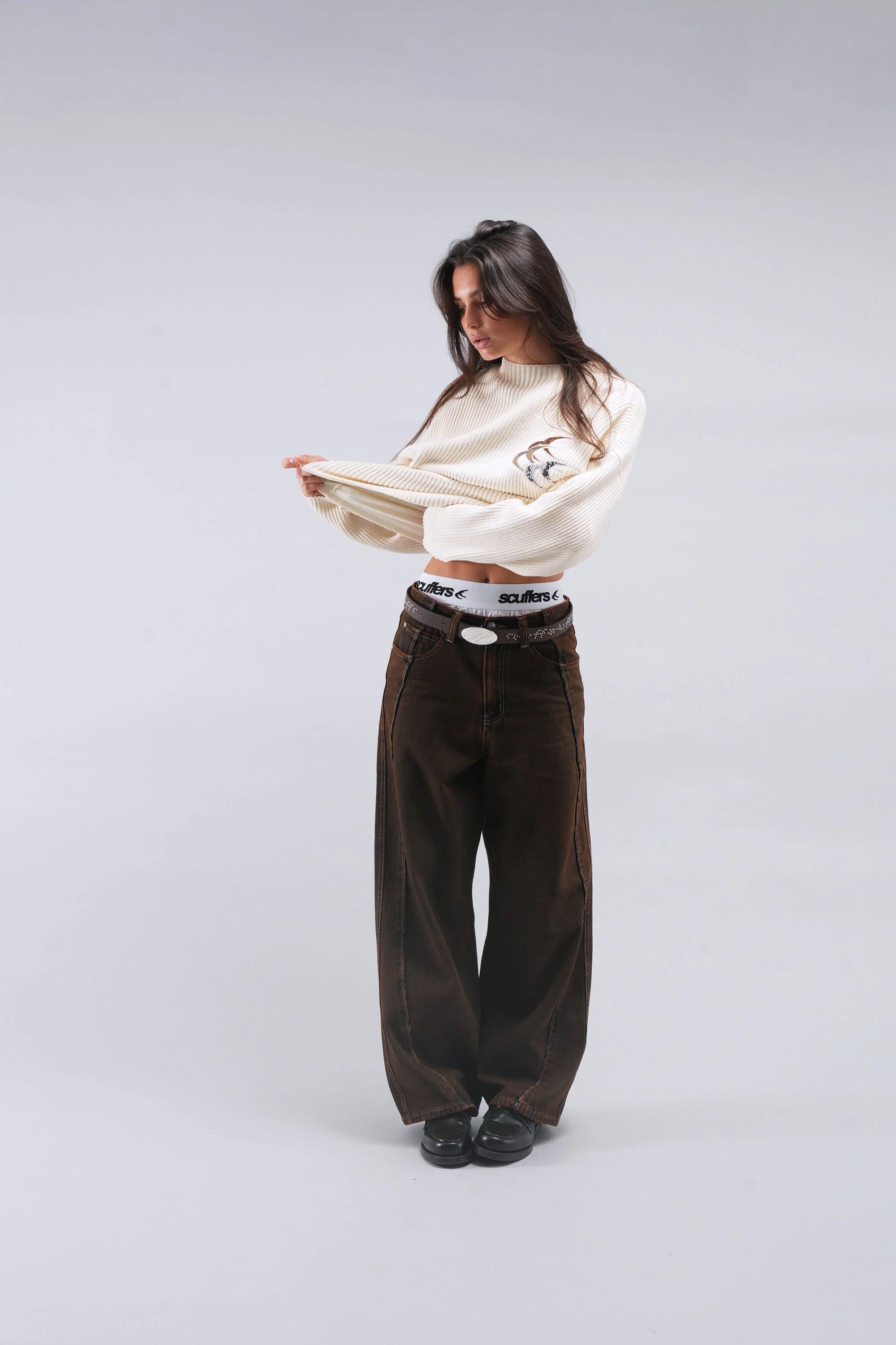 Knit Scuffers animal - Ecru