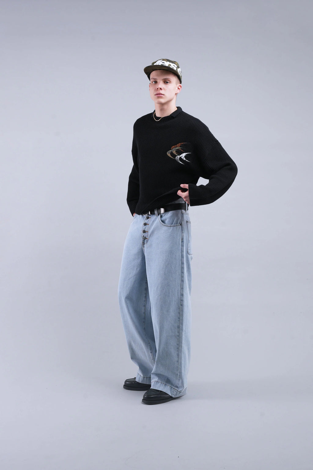 Knit Scuffers animal - Black