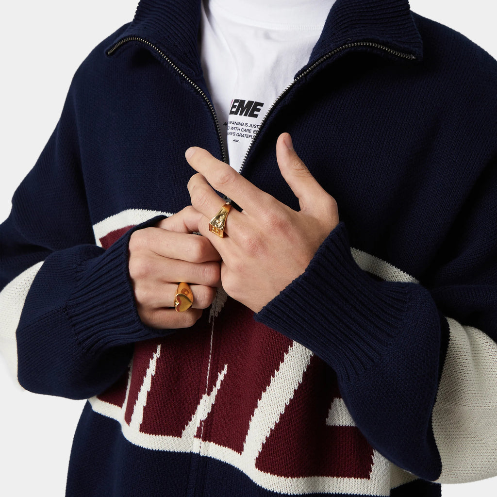 Chaleco Eme Studios - Thrill Navy Zipper Knit